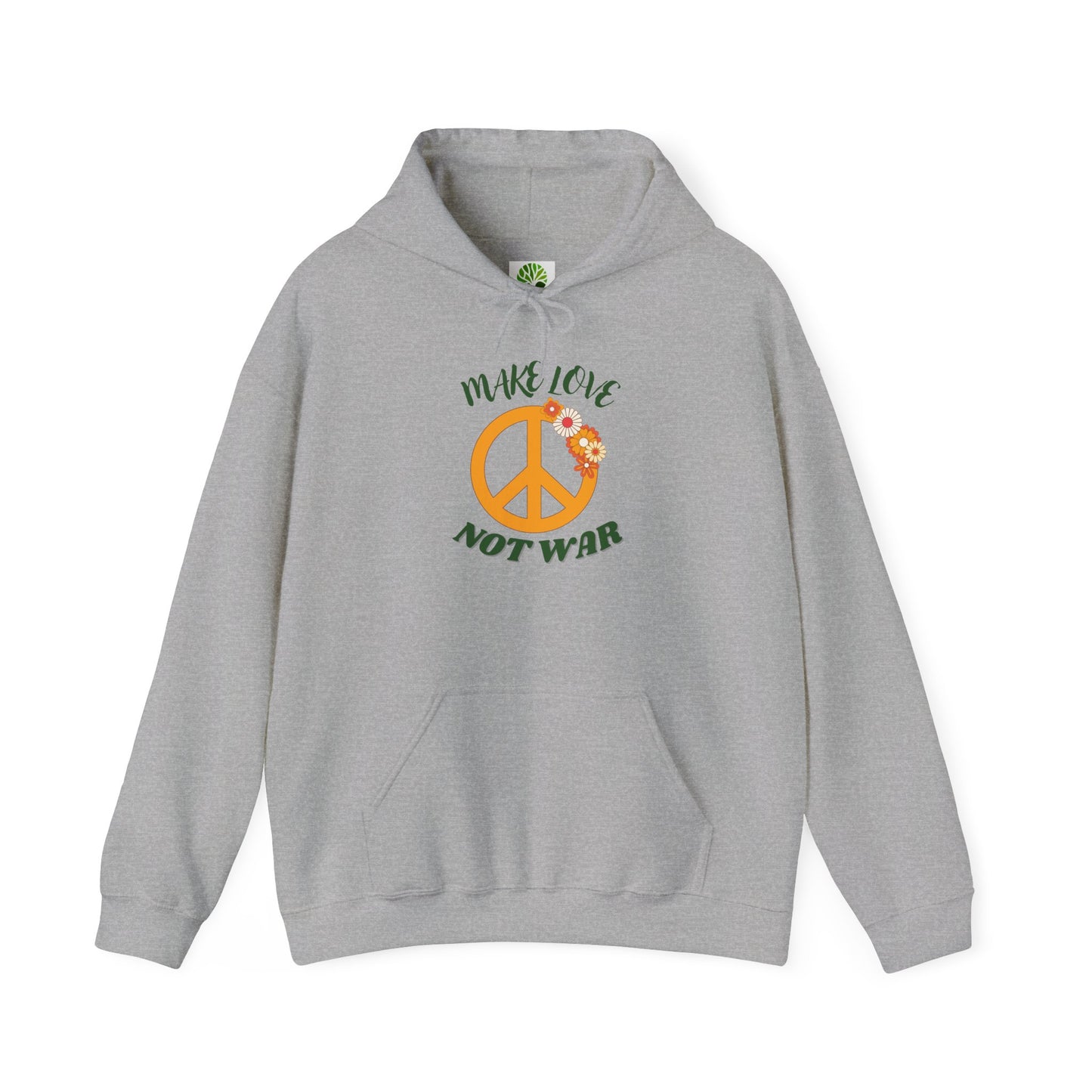 'Make Love Not War' Hoodie for Men & Women – Peaceful, Cozy & Sustainable