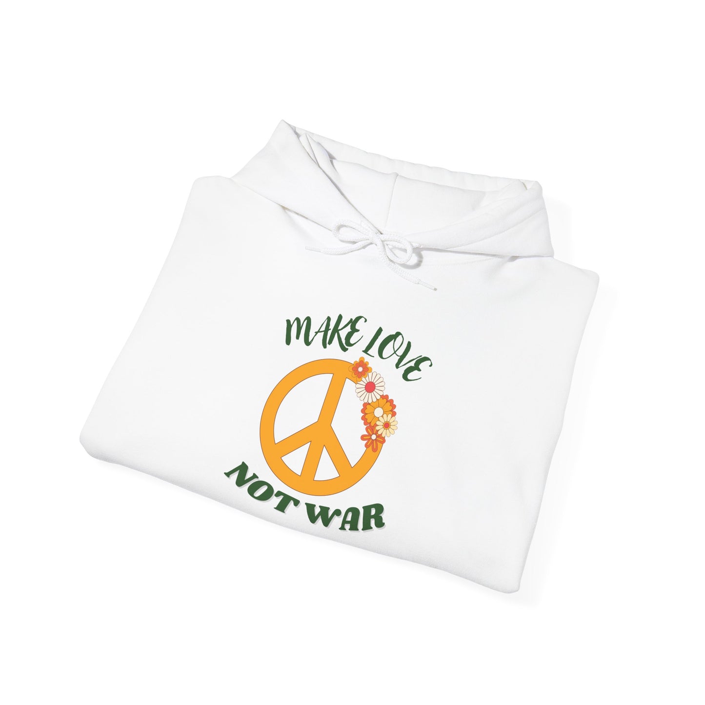 'Make Love Not War' Hoodie for Men & Women – Peaceful, Cozy & Sustainable