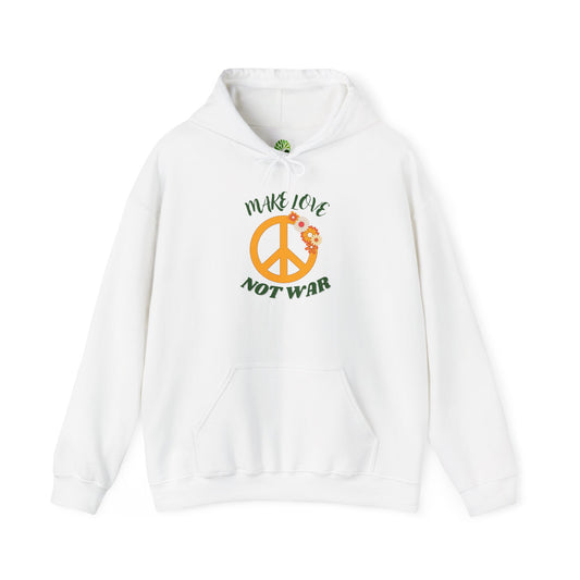 'Make Love Not War' Hoodie for Men & Women – Peaceful, Cozy & Sustainable